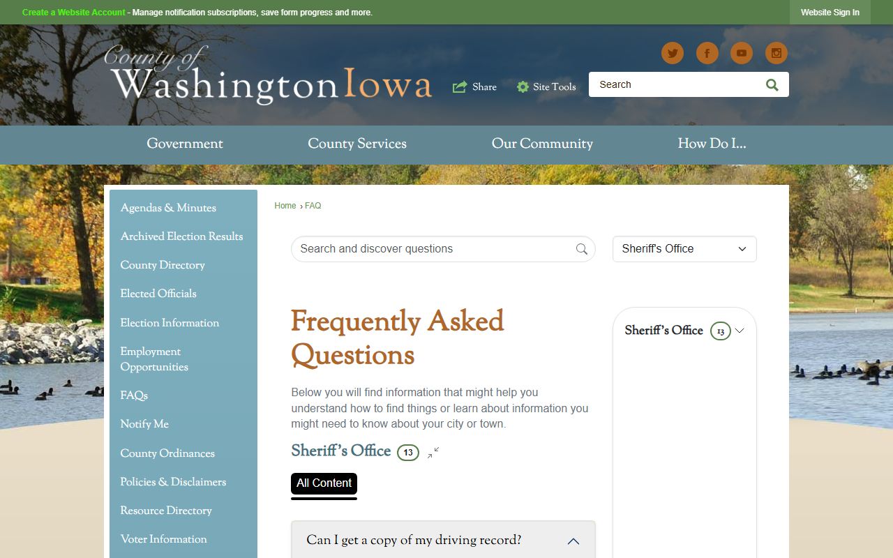 Washington County jail mugshots public records FAQ for arrest and charging information